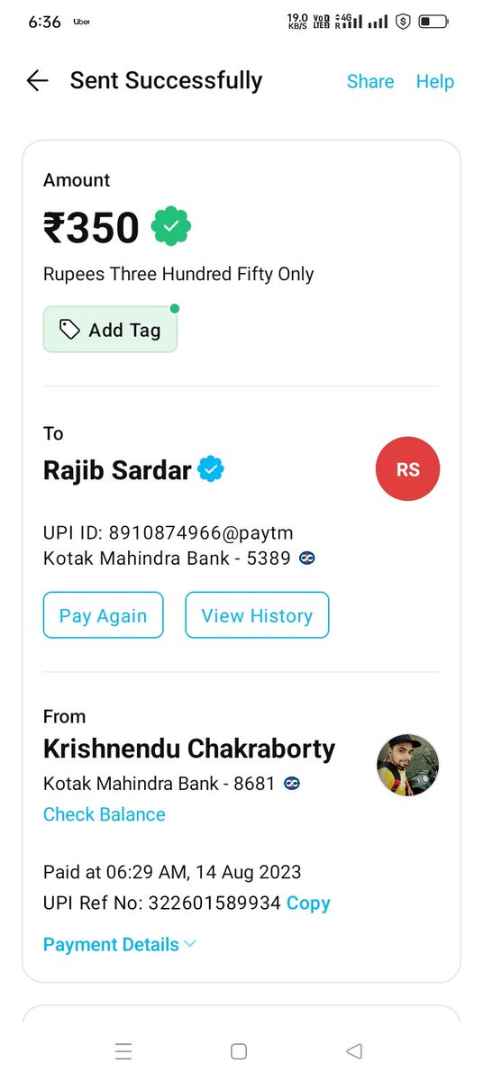 dc881816's tweet photo. @Uber_India @KolkataPolice
I booked a uber from howrah railway https://t.co/nNzKWxdMaz the app it's showing 163 or something.and the driver force me to walk around 1 km in the parking zone..after ride when I try to pay in the app ..it's showing 350 rupees. https://t.co/nGbrWBHhfm