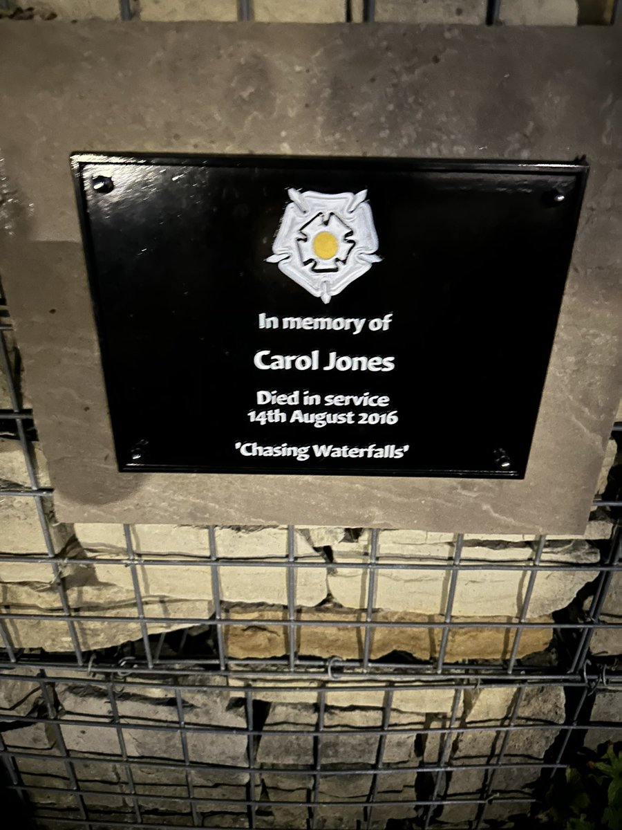 OscarRomeo1268's tweet photo. A moment of reflection in the memorial garden at #Harrogate Police a station to remember our lovely colleague &amp; friend taken from us 7 years ago by a speeding drunk &amp; drug driver. Looks like Carol’s family beat me to the scene. Thinking of you all, #RIPCarol #ChasingWaterfalls https://t.co/Vfrn5MEWaQ
