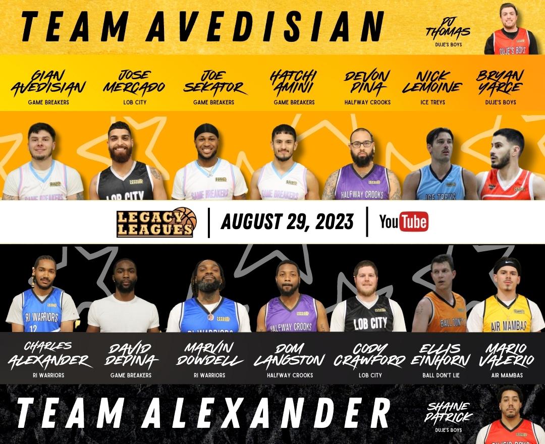 Legacy_Leagues's tweet photo. BREAKING: The Summer 23 All-Star Game will feature #TeamAvedisian vs #TeamAlexander! The captains drafted their teams last night, watch the All-Star Draft here: https://t.co/iBVYwEPe0i #BuildYourLegacy https://t.co/9zyVjGTv48