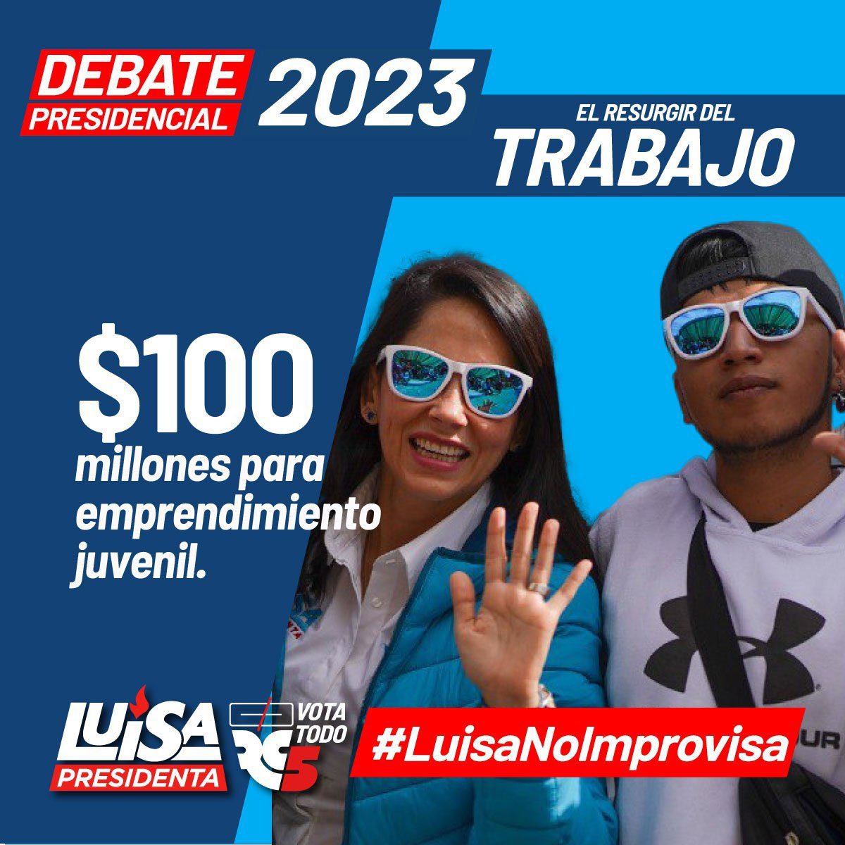 LuisaGonzalezEc's tweet photo. Jóvenes reactivaremos el trabajo juntos, tendrán $100 millones para sus emprendimientos 
#LuisaNoImprovisa 
#EcuadorDebate2023 https://t.co/1GRQTOYnl1