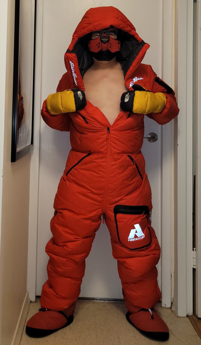 waraulion's tweet photo. Here are some more pics from wearing my EB down suit, showing I am wearing nothing under it :) https://t.co/1jEPiCUYhr