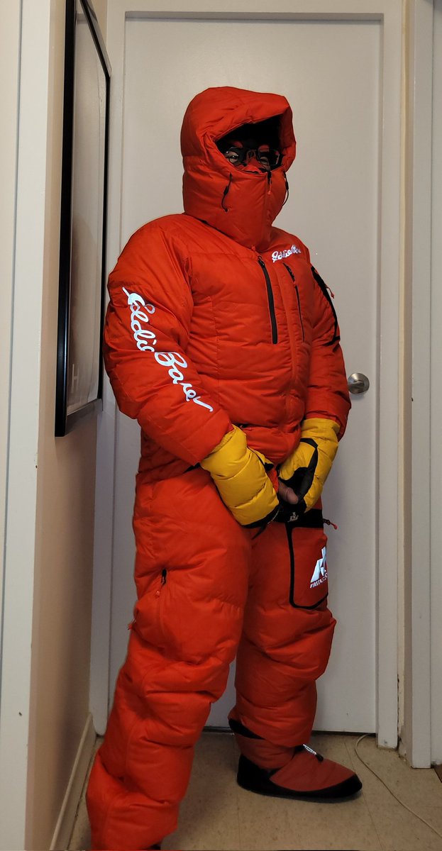 waraulion's tweet photo. Here are some more pics from wearing my EB down suit, showing I am wearing nothing under it :) https://t.co/1jEPiCUYhr