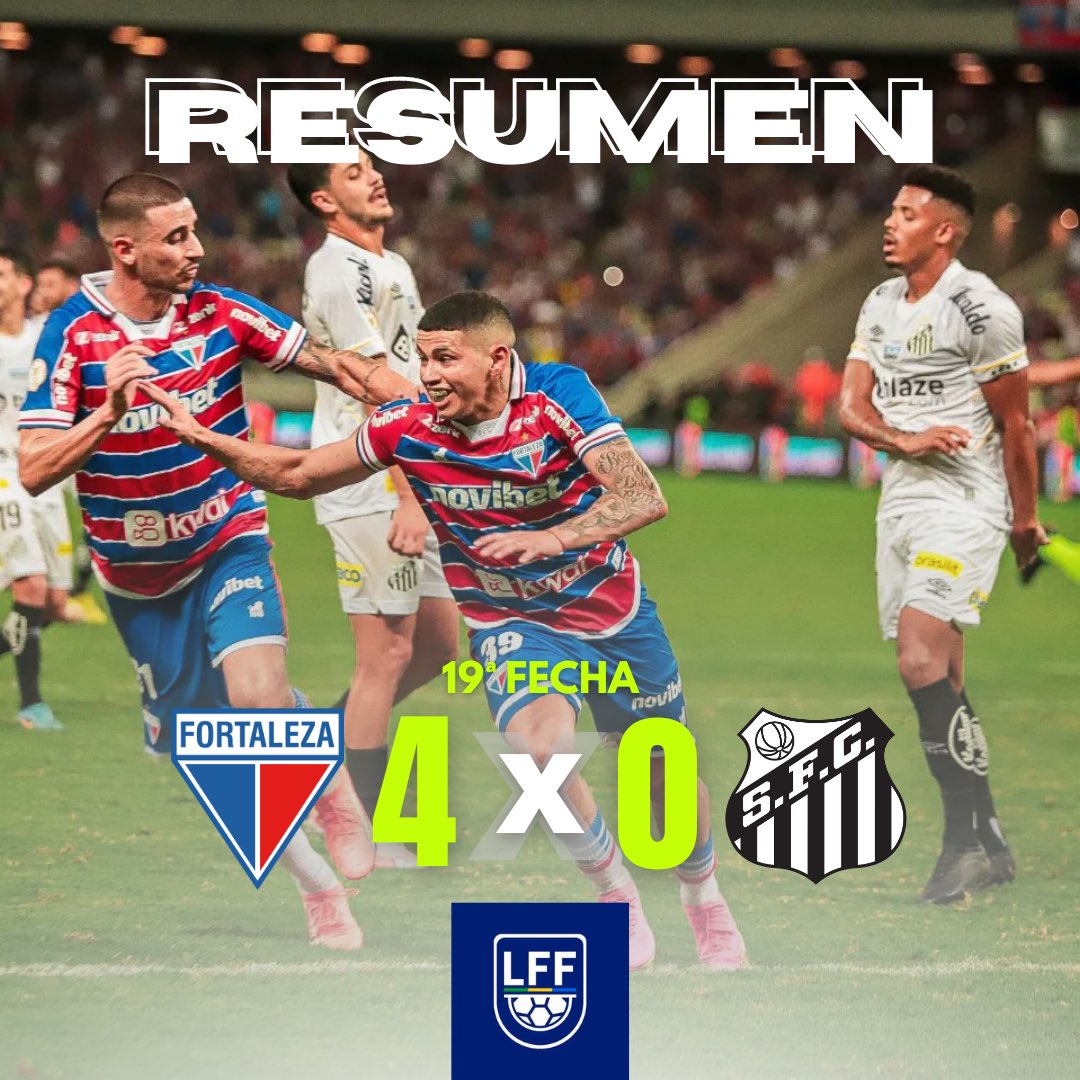ligaforte's tweet photo. 😳 El Fortaleza goleó al Santos y puso al equipo del rey Pelé en una situación complicada: solo 18 puntos en 19 partidos jugados. https://t.co/IZVk1FzVif