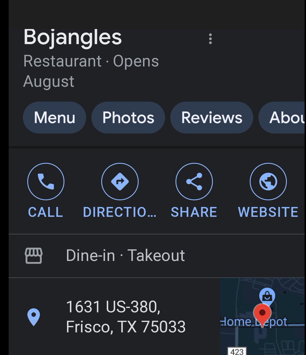 SamObiWon's tweet photo. The "Opens August" part is taunting me.๐ฎโ๐จ
#BojanglesTX๐
#ItISAugust https://t.co/9z8uiFUDfO