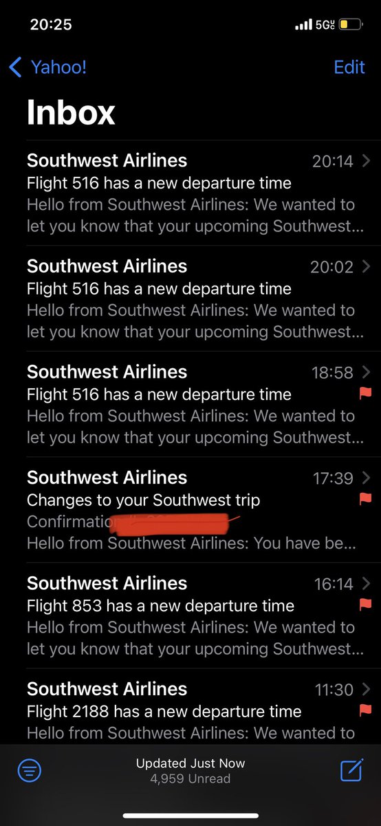 7 changes to my flight today <a href="/SouthwestAir/">Southwest Airlines</a> . GIANT INCONVENIENCE. Also flight 2188 staff had 0 communication about the delays and what was going on- both pilots and attendants. Will not fly with <a href="/SouthwestAir/">Southwest Airlines</a> for a WHILE