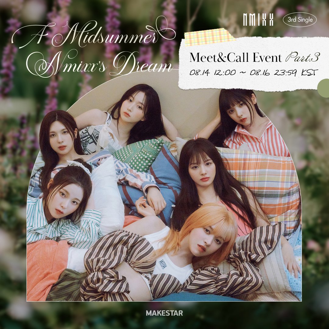 Makestarcorp's tweet photo. #엔믹스
#NMIXX 3rd Single <A Midsummer NMIXX's Dream> Meet&amp;Call Event Part.3 Open❗

🌊대면 팬사인회 응모자 포토카드 *물놀이 ver.
👩🏻‍⚕️영상통화 이벤트 응모자 포토카드 *의사 ver.
💖앨범 6매 구매 시 유닛 프리쿠라 추가 증정

📆~08.16 23:59 (KST)
📎https://t.co/awE0gNeCcv https://t.co/KTtJWtZE01