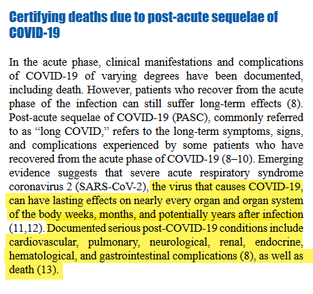 0CynicalBastard's tweet photo. screenshot from the CDC explainer on how to classify deaths when considering Covid. SARS. SARS-CoV2, or Covid-19. https://t.co/gmAflitF8w
