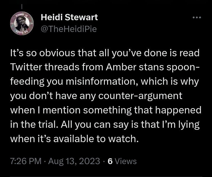 endcrueltynw's tweet photo. I just had to block another abusive #Deppwives. I honestly don't understand how they can be this confident while they share what they think are facts, but have already been debunked months ago. 😕 https://t.co/wdwjT9E61F