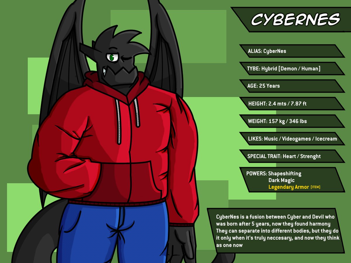 Cyber_Nes's tweet photo. Here they are, CyberNes's and Devil's + Cyber's updated Info Cards #Anthro #InfoCard https://t.co/mEQpWfqWBc
