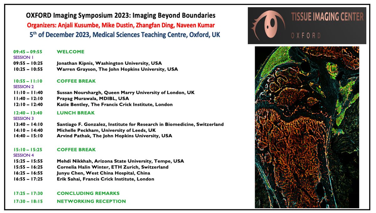 KusumbeLab's tweet photo. Oxford Imaging Symposium 2023 👇 https://t.co/hvGE3z66yW