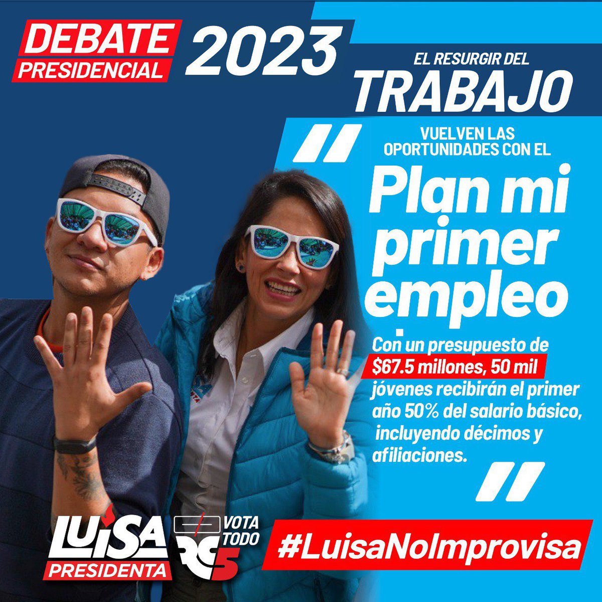 LuisaGonzalezEc's tweet photo. Con el plan Mi primer empleo reactivaremos la economía del país y le daremos a los jóvenes la oportunidad de tener su negocio propio. 

#LuisaNoImprovisa https://t.co/Wi8mtehZXa