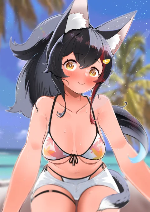 夏コミでプチコチ様  の本に寄稿させていただいた水着ミオちゃんです 描いてて楽しかったです!
