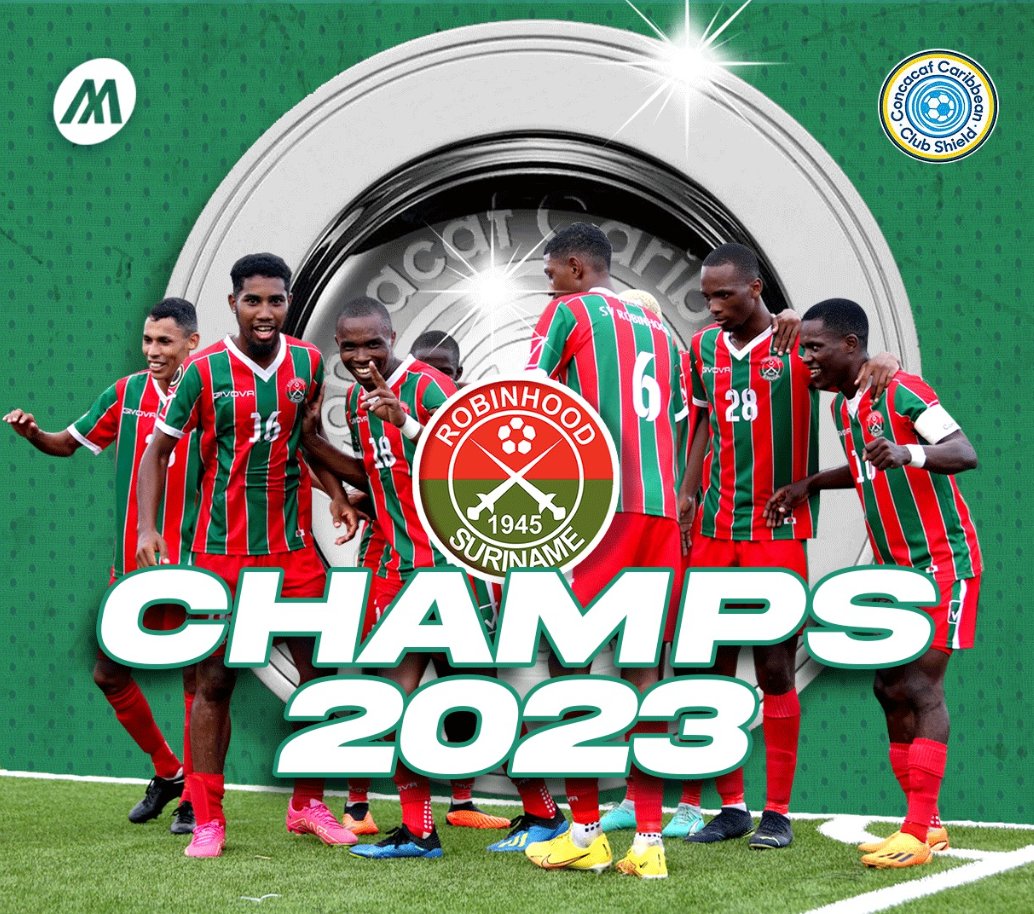 motev01's tweet photo. Congrats @svrobinhoodsu  
New champs 2023!!!! #CaribbeanShield  
post by #motev23

@FND_Football @Highlightsofsu 
@NatioSuriname @OfficialSVB1920 https://t.co/0LEjg1muau