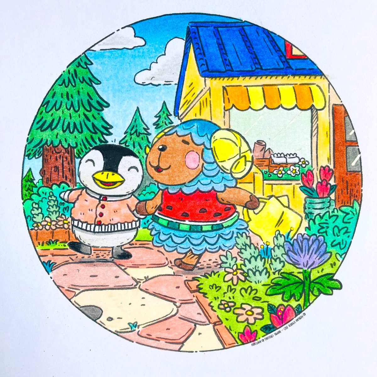 nrnr_renia's tweet photo. 完成🖍️
みぞれちゃんとオーロラちゃん。
みぞれちゃんは島に居たことがあったかもしれない…🤔
#morganobrien #welcometotheforest #animalcrossing #大人の塗り絵 https://t.co/QTjKlNDIII