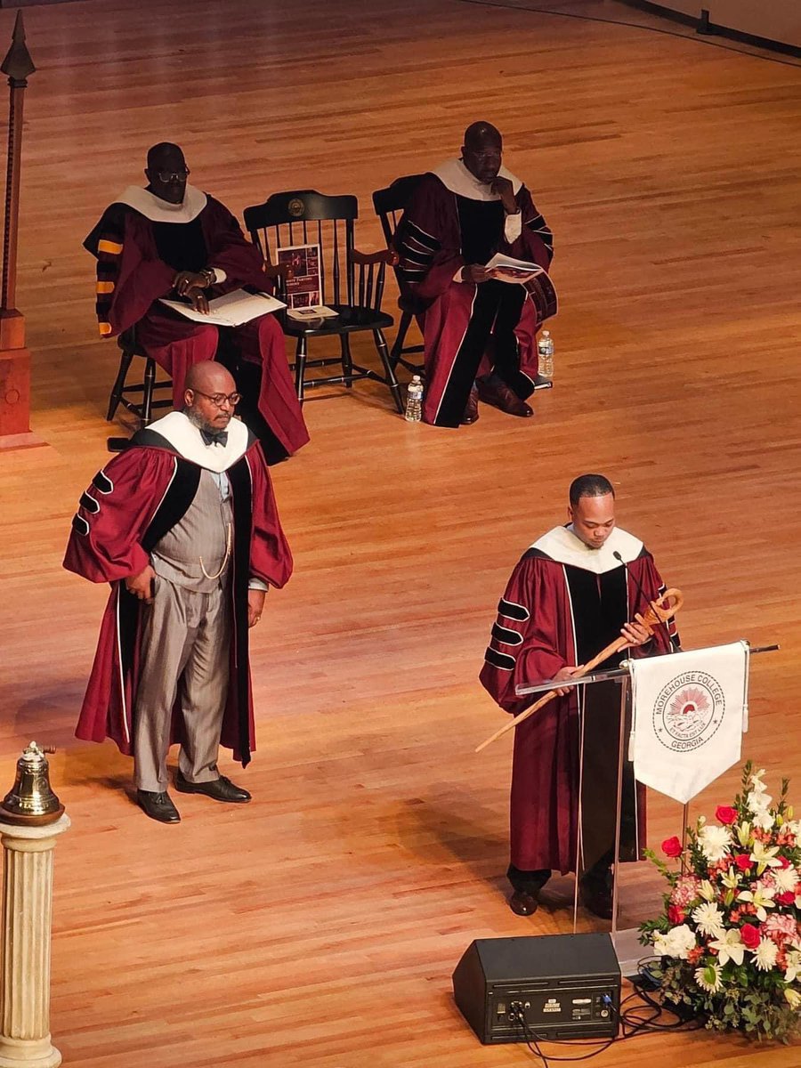 So proud of my twin bro Mike (Director of Admissions at the one and only Morehouse College. Leading the future Morehouse Men during the Welcome to the House Ceremony.