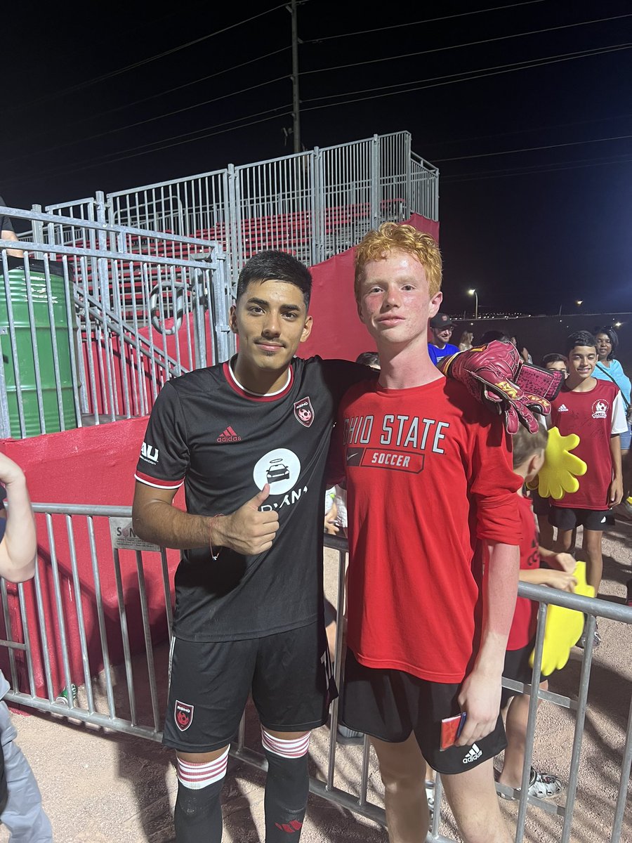 Josh_Allen01's tweet photo. What a week! Played Del Sol MLS Next and then got to see @PHNX__Rising win 5-0! Also got to meet the starting keeper, Rocco Rios Novo afterwards! @BarcaAcademyAZ https://t.co/mhMW0zUSCf