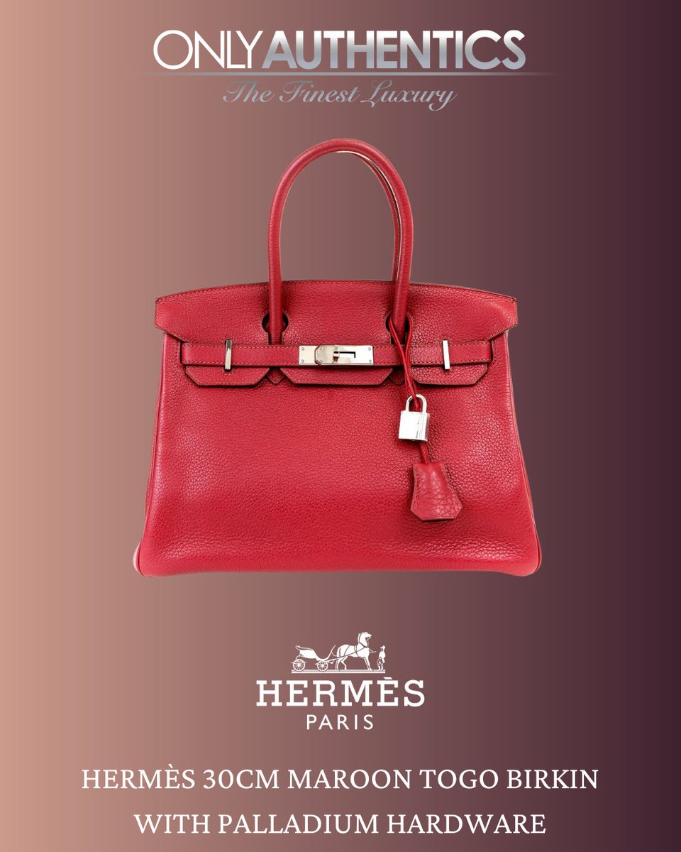 OnlyAuthentics's tweet photo. HERMÈS 30CM MAROON TOGO BIRKIN WITH PALLADIUM HARDWARE

https://t.co/5sOuCFIxlu
.
.
.
#onlyauthentics #minikelly #hermeslove #birkinbag #rolex #chanelbag #hermesbirkin #hermeskelly #hermesconstance https://t.co/3GTTsjVsR7