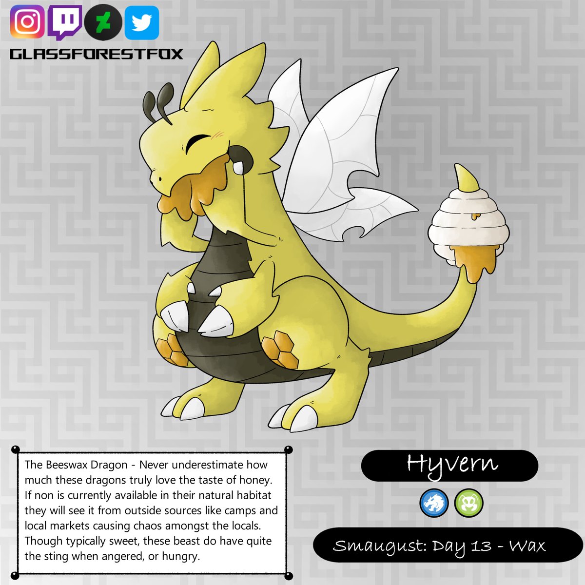 scrawlingfox's tweet photo. #smaugust #smaugust2023 #dragon #bee #wax #fakemon #pokemon https://t.co/lDICQdLax3