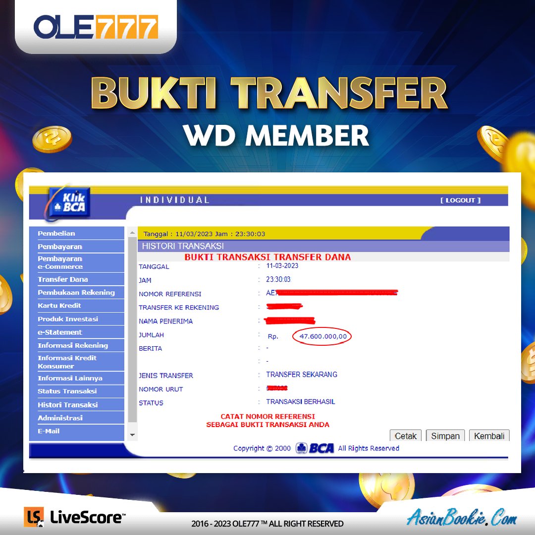 ole777official's tweet photo. Mau Menang kaya mereka? yuk daftar sekarang di OLE777 dapatkan bonus sampai 15juta! makin banyak depositnya makin banyak kesempatan menang 15juta, cek syarat dan ketentuanmu diweb OLE777

Klik Link di Bio untuk daftar! https://t.co/vq5cVOnzyB
