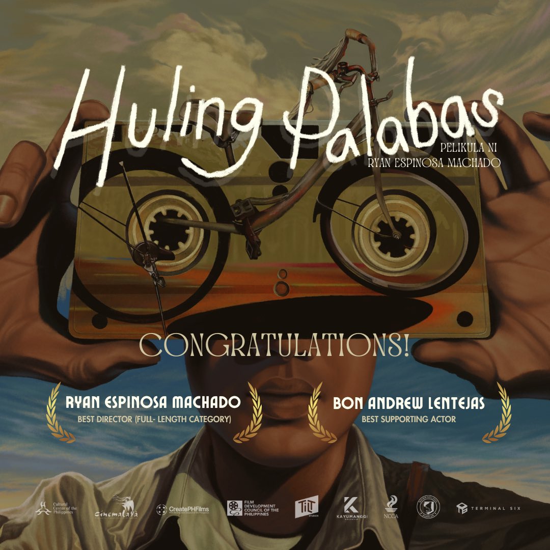HulingPalabas's tweet photo. Huling Palabas bags two major awards at the Cinemalaya Philippine Independent Film Festival! Our very own director, Ryan Espinosa Machado wins Best Director (Full-Length Category) while our very own Pido, Bon Andrew Lentejas wins Best Supporting Actor. Congratulations!  ⭐ ⭐ ⭐ https://t.co/yhWAHWqcNT