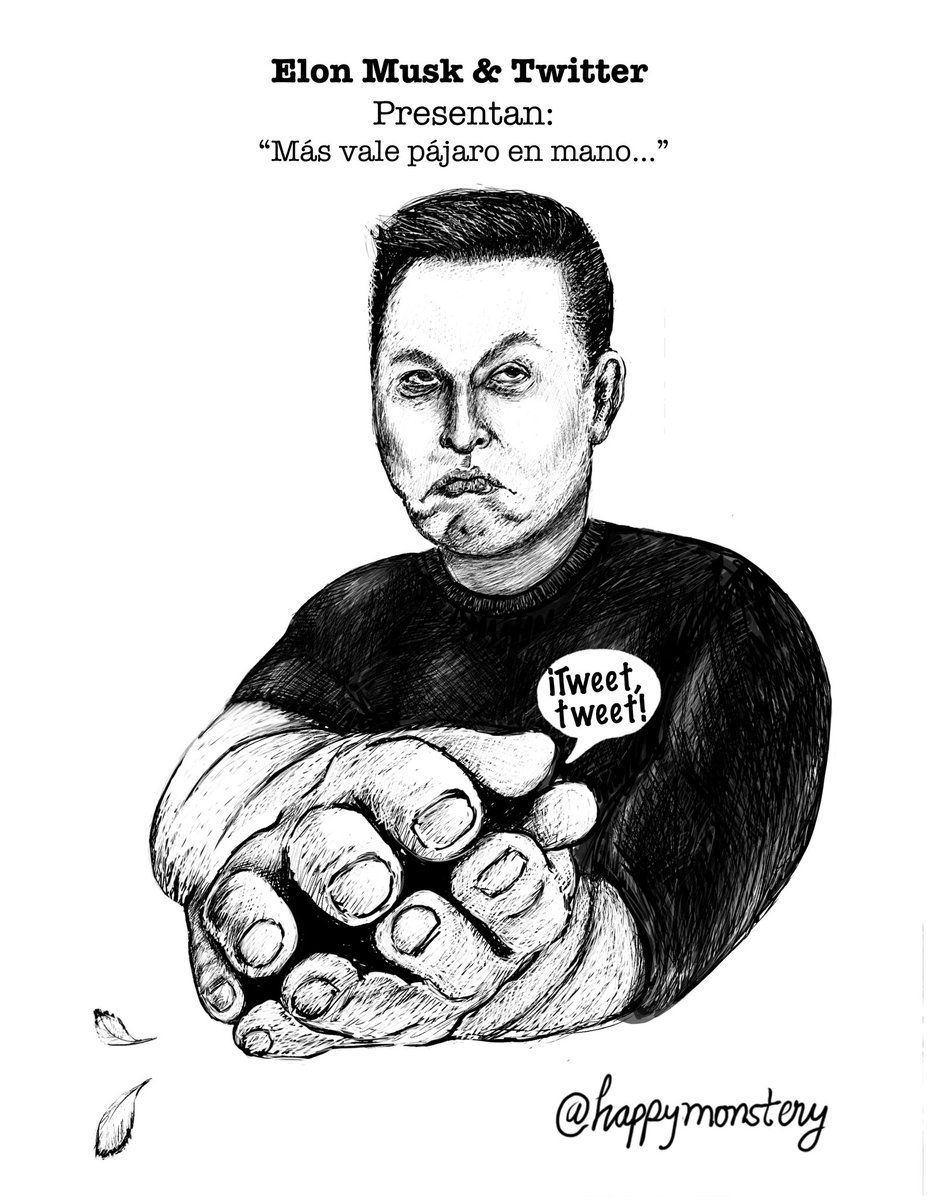 <a href="/pastordc3110/">Pastor Delgado</a> Muajajajjaja!!!! Mira Pastor, cuando Elon compró twitter, muchos caricaturistas lo dibujaron abriendo la jaula para que saliera el pajarito, yo en cambio hice otra lectura 😬😬😬
Via <a href="/Happymonstery/">Happy Monstery</a>