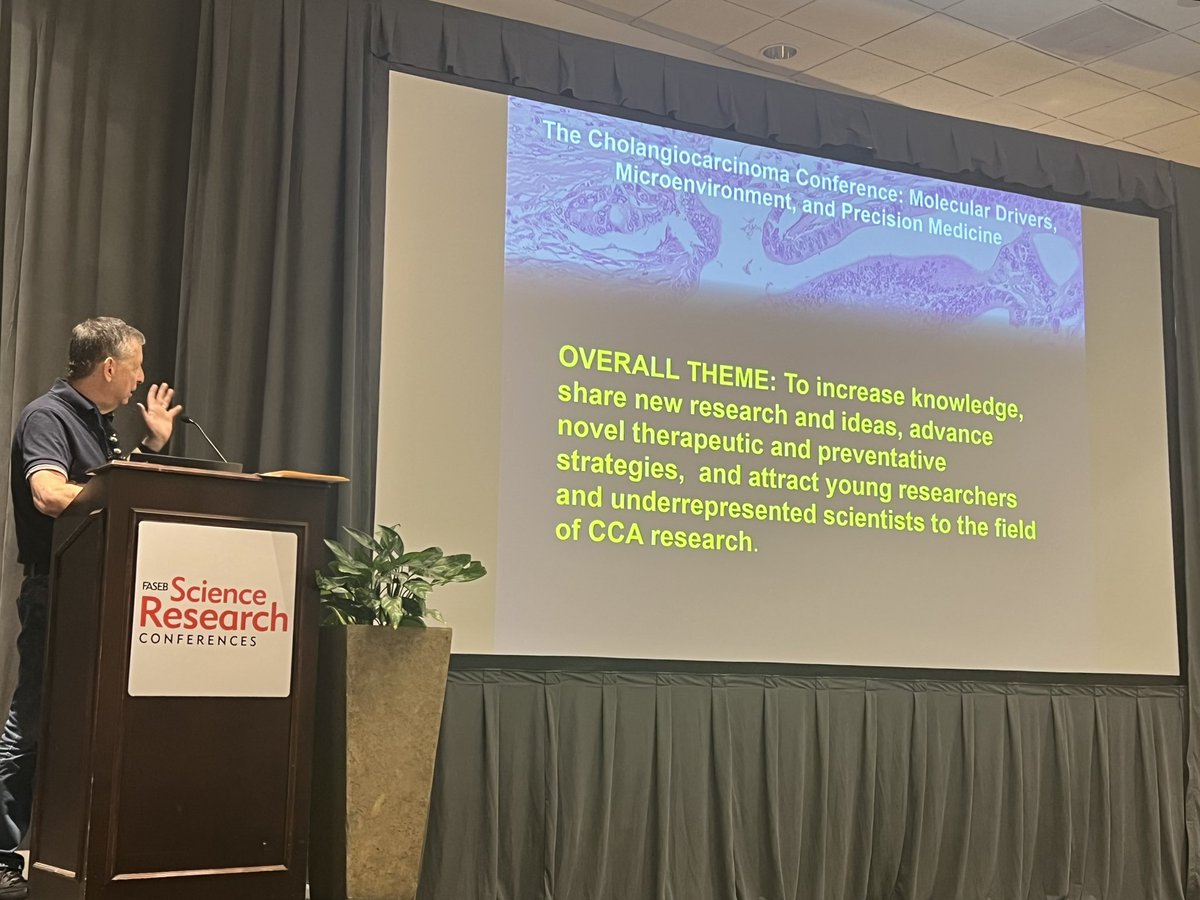 SumeraIlyasMD's tweet photo. The FASEB Cholangiocarcinoma conference has kicked off! Incredibly privileged to be here with some of the best minds in the world who are devoted to curing this highly lethal cancer. #CHORSC #CCA #AlSirica @MarioStrazzabos @TimGreten @LewisRobertsMD @curecc @staclinds @siadaniela https://t.co/UtHPTCJdlA