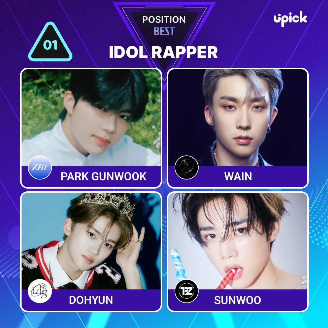 UPICK_twt's tweet photo. 🎤이번 주제는 베스트 아이돌 #래퍼
Vote for the Best IDOL #RAPPER

Pre-Vote in progress
1st&amp;2nd place will go to the Semi-Final vote

#제로베이스원 #박건욱 #ZEROBASEONE #PARKGUNWOOK
#소디엑 #웨인 #XODIAC #WAIN
#루네이트 #도현 #LUN8 #DOHYUN
#더보이즈 #선우 #THEBOYZ #SUNWOO https://t.co/NGCD4Fe6iq