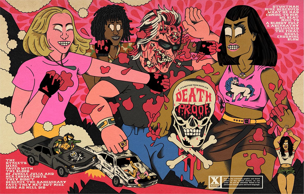 My first solo collection with <a href="/Galleries1988/">Gallery1988</a> is live now and is made up of a series of six posters. It's titled Wild In the Streets as it explores action on the wild streets of cinema.

The first poster in the series: The Desolation of Stuntman Mike

nineteeneightyeight.com/search?q=wild+…