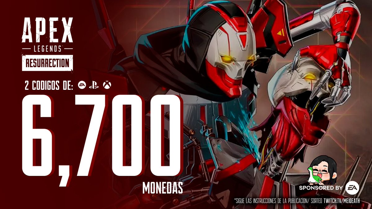 MeiMortem's tweet image. ꧁༒☬ SORTEO ℜ𝔢𝔳𝔢𝔫𝔞𝔫𝔱 ℜ𝔢𝔟𝔬𝔯𝔫 ☬༒꧂

Gana uno de los 2 códigos de 6700 monedas gracias #EACreatorNetwork 💜

👉 Deberás: 

💀Seguir @MeiMortem y @EAlatam
💀Dar like y RT  
💀 Etiqueta a 2 amigos

💻 TODAS las plataformas 
📅 18/08 twitch.tv/meideath