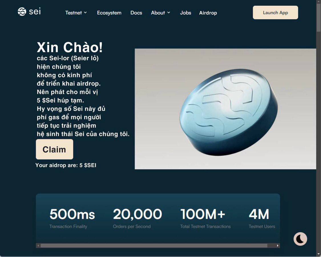 Anh em đang nín thở chờ Sei airdrop, chúc tất cả anh em may mắn húp trọn kèo này