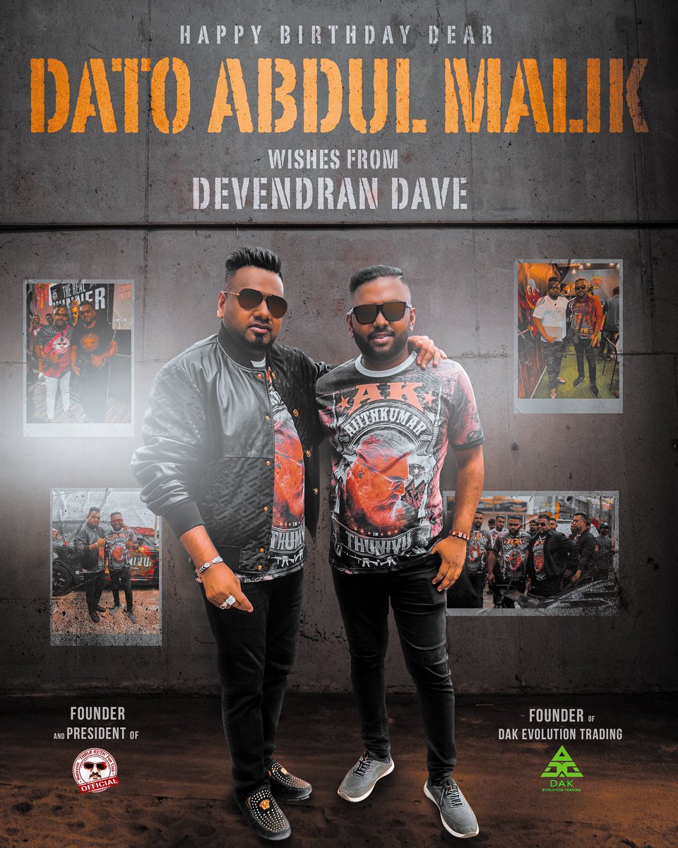 DevendranDave's tweet photo. can never see the end of the journey, but you can keep getting updated by pushing forward. Keep pushing. Happy birthday, my brother & friend #DatoAbdulMalik god bless ❤️ #HBDatoMalik #HBDAM #malikstreams #msgold #Thunivu https://t.co/MWa5KMJK0k