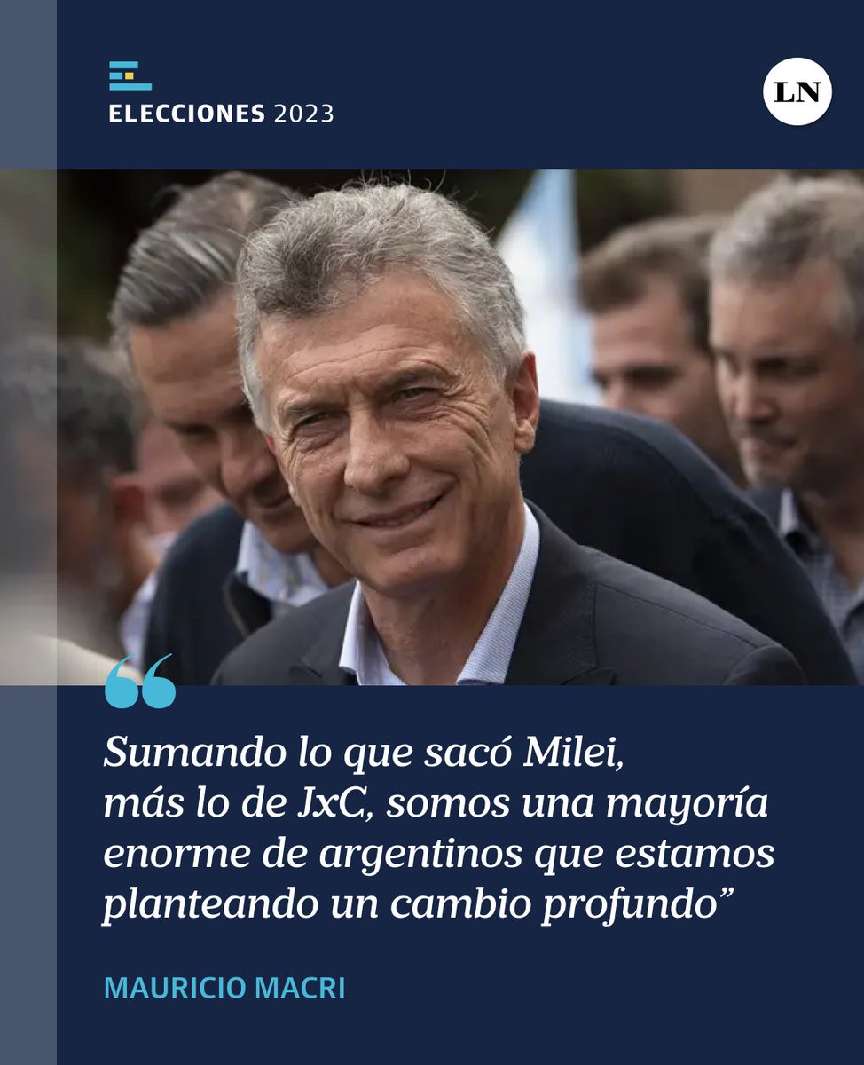MAURICIO MACRI: "Sumando lo que sacó Milei,  más lo de JxC, somos una mayoría enorme de argentinos que estamos  planteando un cambio profundo"