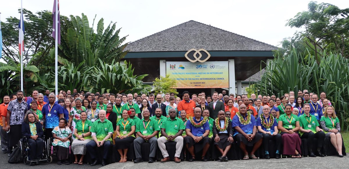 FJMETservice's tweet photo. Another milestone for @FijiGovernment as the Acting Director of @FJMETservice, Mr. Bipen Prakash was appointed as the chairman of the #PMC6 in Nadi today.
Fiji succeeds Samoa who's held the PMC chair since 2019.
#resilientpacific https://t.co/FtBhag5mq3