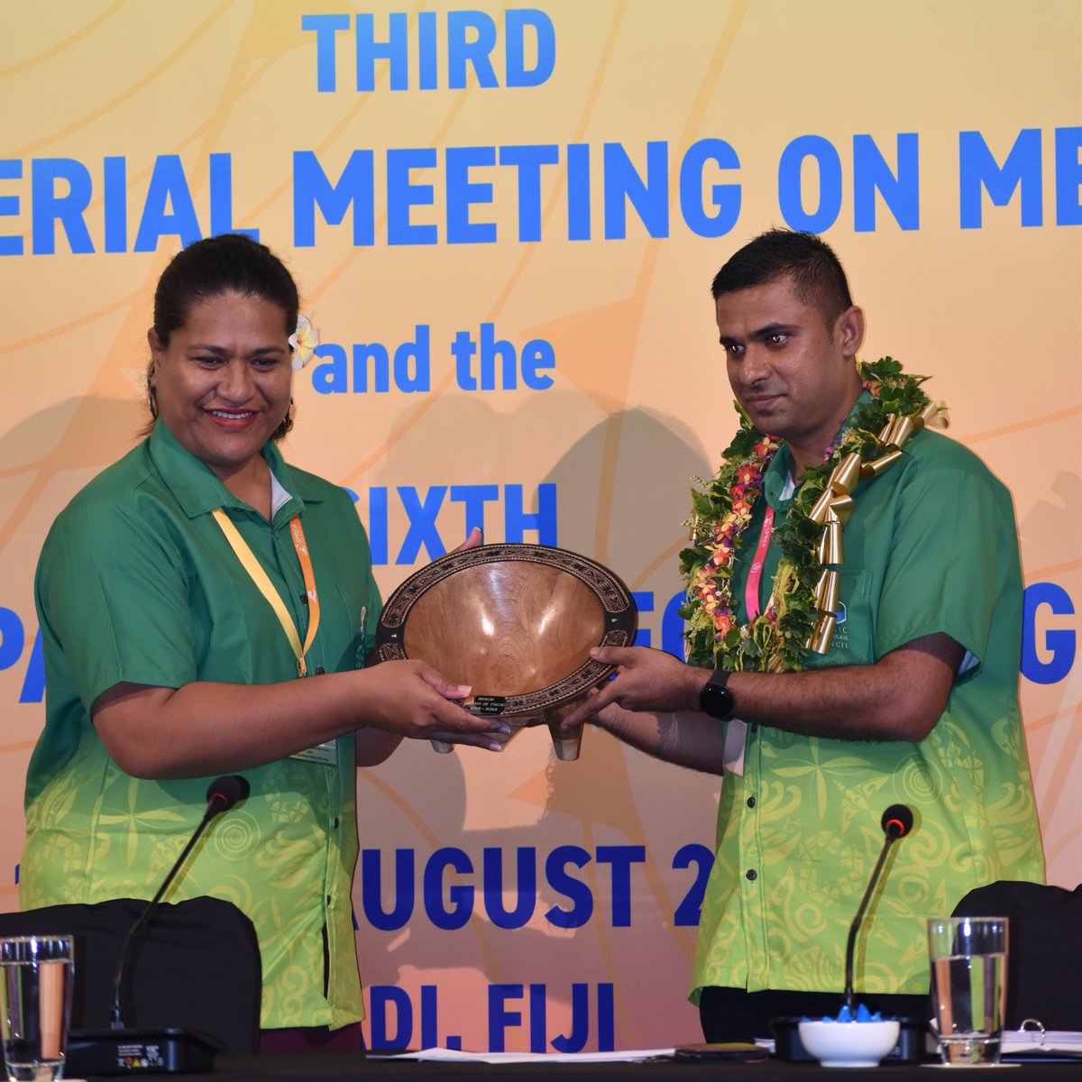 FJMETservice's tweet photo. Another milestone for @FijiGovernment as the Acting Director of @FJMETservice, Mr. Bipen Prakash was appointed as the chairman of the #PMC6 in Nadi today.
Fiji succeeds Samoa who's held the PMC chair since 2019.
#resilientpacific https://t.co/FtBhag5mq3