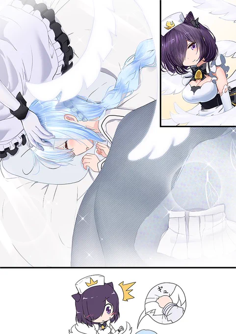 眠っているジェーナスと見守るジャーヴィス そして二人はこのまま・・・ #アズールレーン #アズレン