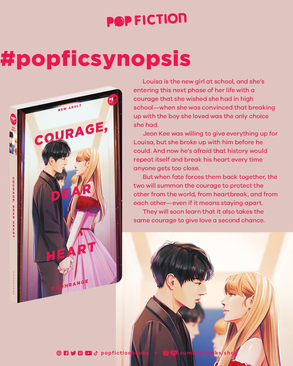 PopFictionBooks's tweet photo. Kailangan ng konting tapang pagdating sa pag-ibig. Sa Courage, Dear Heart by ooohrange, dapat ready ka sa anumang twist and turn ng pag-iibigan ni Jeon Kee at Louisa.

 #popficsynopsis https://t.co/NJvPNN18mi
