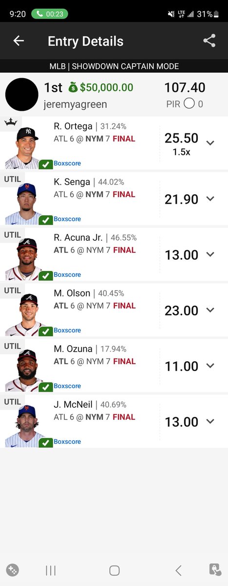 Jeremyagreen1's tweet photo. Solo mlb showdown takedown. https://t.co/ZaahXCep2x