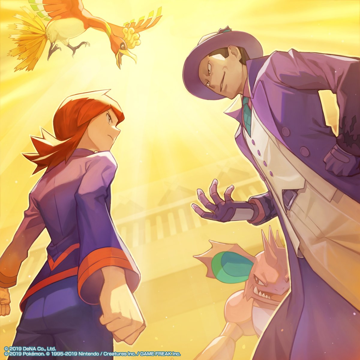 pokemas_game's tweet photo. イラストで振り返る #ポケマス悪の組織編の思い出

第2弾は、【ジョウト編】（イラストレーター：片野しびれさん）  

【ジョウト編】で親子であるサカキとシルバーが対峙するシーンは印象的です💥 皆さんの印象に残っているシーンもぜひ「#ポケマス悪の組織編の思い出」で投稿しよう♪

 #ポケマスEX https://t.co/Vj68FVI39E