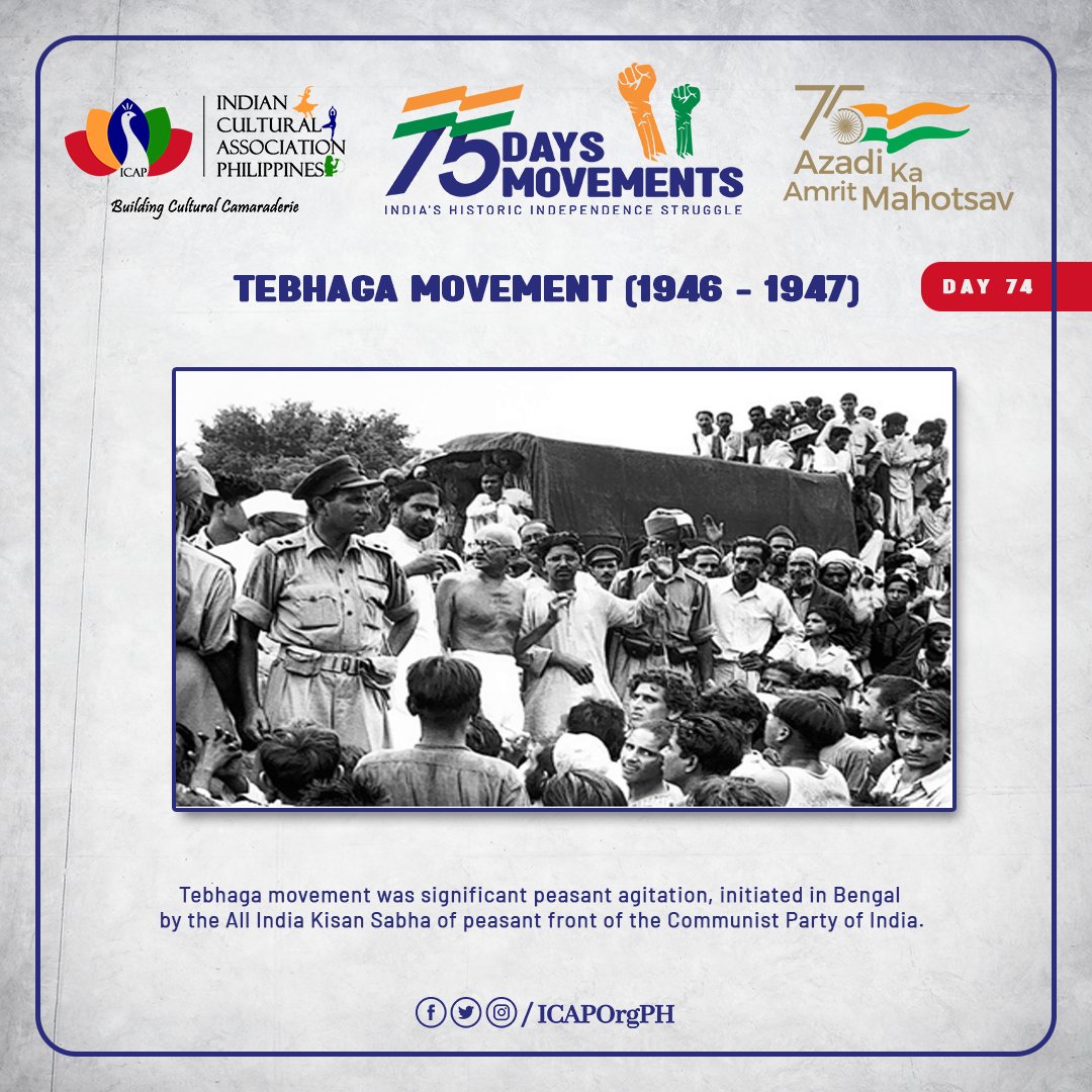 75 Days, 75 Movements - Tebhaga Movement(1946–1947)

Stay Tuned! 👇
bit.ly/ICAPonWA

#tebhagamovement #AzadiKaAmritMahotsav #ICAPOrgPH #IndianIndependenceStruggle #india
