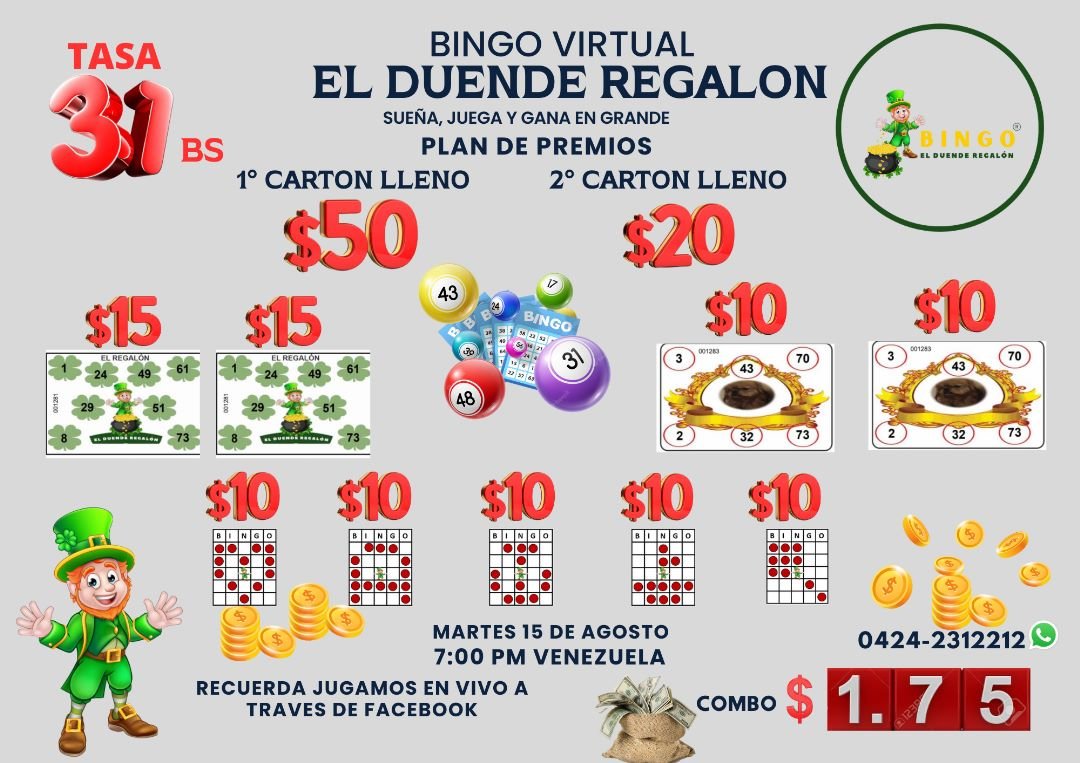marialbis85's tweet photo. Promotora activa.

Invita a tus Familiares y amigos y juega Bingo Virtual El Duende Regalón  el que si paga...

#bingo #suerte #venezuela #juegaygana #Participa #DuendeVerde #laguairavenezuela #Promotoras
#apuesta #vir https://t.co/9cs4DA28DJ