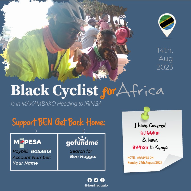 RorioElkana's tweet photo. The king of #SoloCycling arrived in #Makambako and he's scheduled for #Iringa. @benhaggaio needs prayers & support. We Move! #TufanyeHioKitu @ecc310
@blongwe @GodrulesD @jemimakodero
#Binance
#BBNaija
#BBNaijaAllStar
#BBNaijaxTECNO
#ENGCOL
#NavarreteValdez
#MondayMotivation https://t.co/BFj8w4tXuz