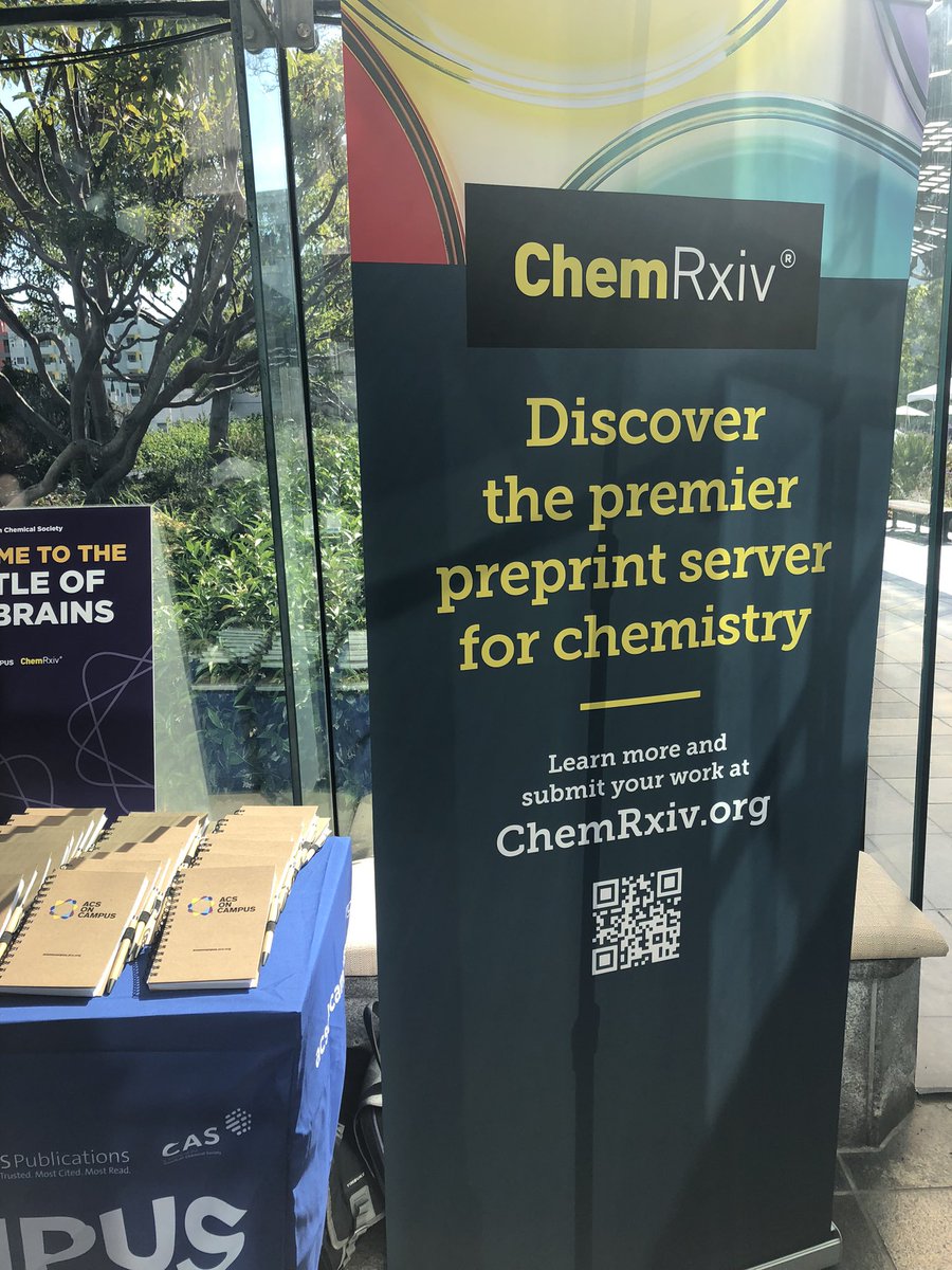Big thanks to everyone who joined us today for trivia at #ACSFall2023! Very fun to talk <a href="/ChemRxiv/">ChemRxiv</a> and have a couple of our board there. Thanks also to our co-hosts <a href="/ACSonC/">ACS on Campus</a>.