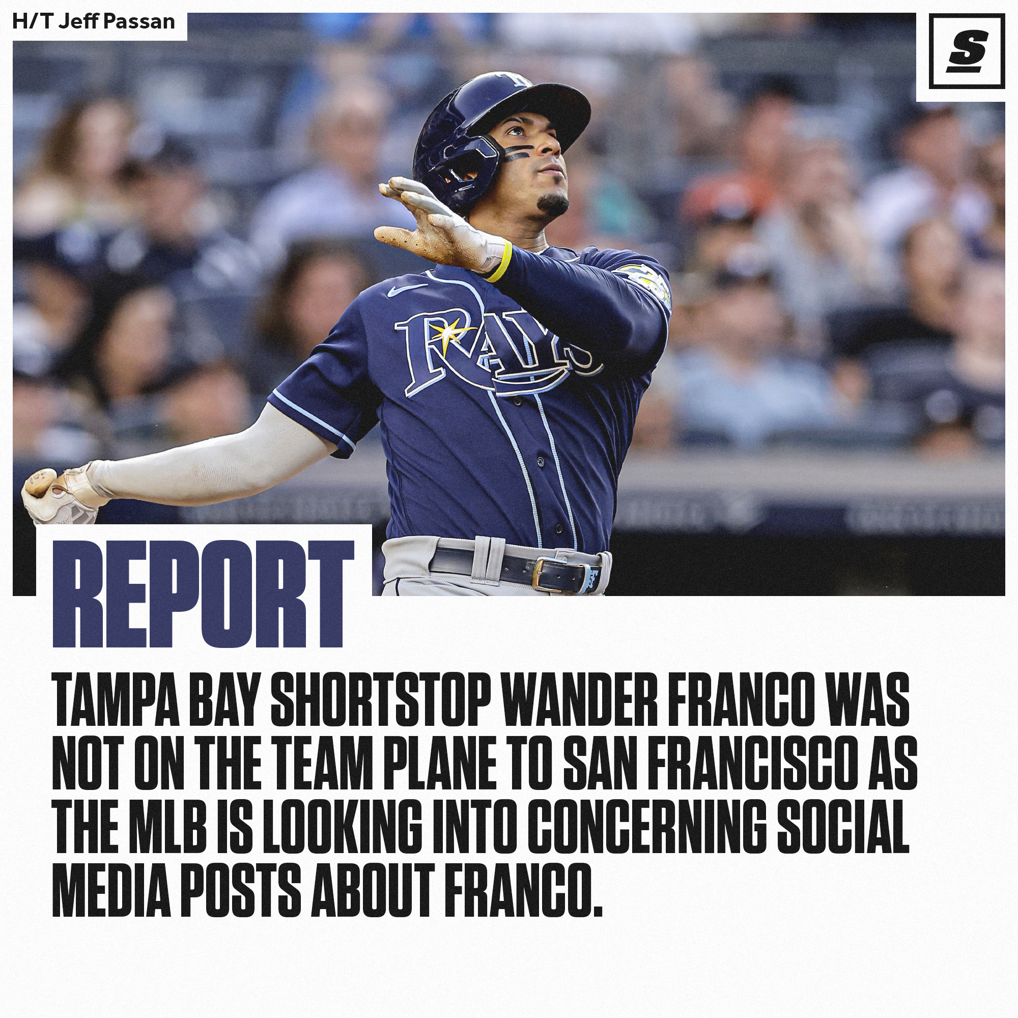 theScore on X: Wander Franco did not travel with the Rays while the MLB  look into recent concerning social media posts regarding Franco.   / X