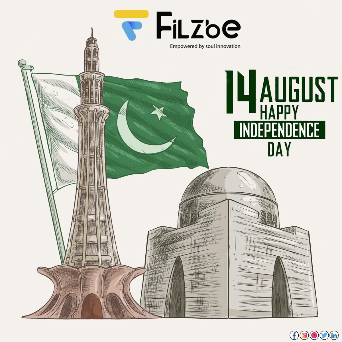 This independence Day, let's commit to uphold the values of unity, faith and discipline that steer us towards national growth.
#filzbe #filzbesouls #PakistanZindabad #HappyIndependenceDay #76thAnniversary #14thAugust #HappyIndependenceDay2023