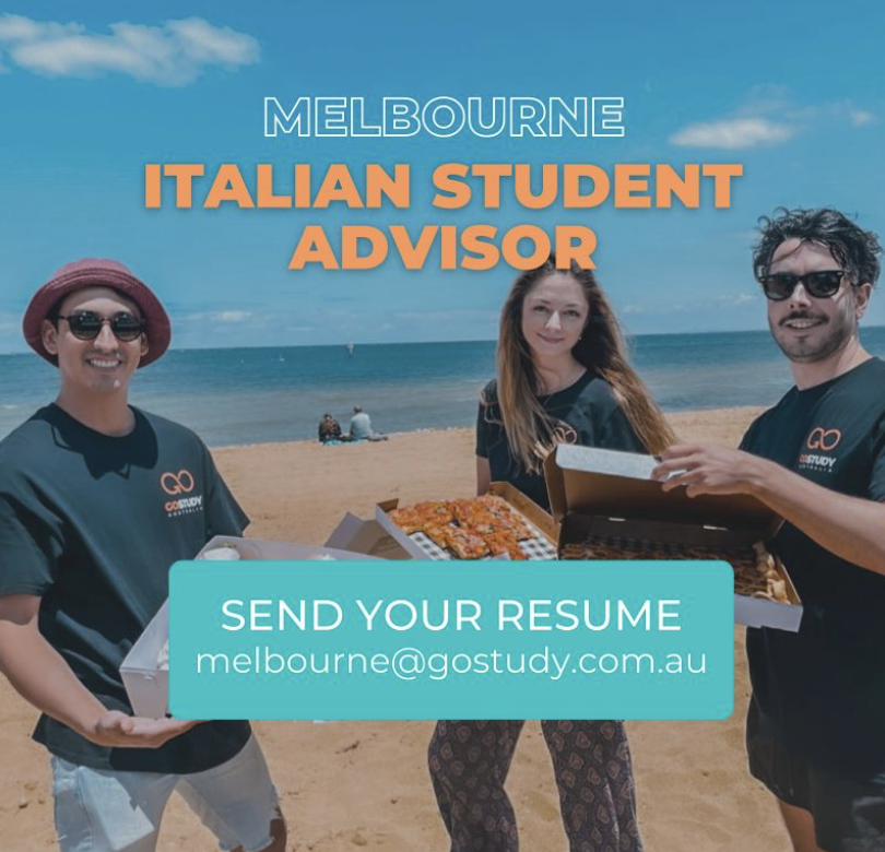 GoStudyAus's tweet image. #Melbourne team is growing!

We are looking for a new Italian Advisor, someone based in Melbourne, Australia with communication skills, team worker and enthusiastic. 

Please reach to us at melbourne@gostudy.com.au
#GoStudyCareers #GoStudy #GoStudyAustralia