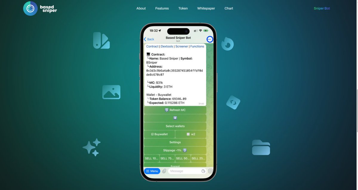 CryptoDeus2's tweet photo. #Bsniper moving. it has a working product and is the first native sniper bot for #basechain 💰
dextools update and some bot updates are coming.
12 days old
213 holders
Based dev
marketing start today.
✔️buy bot working
✔️based deploys working.
✔️SniperBot live
🔸Coming
💻Revenue sharing
💻Button tracker
💻Token Analyzer
https://t.co/jcjZCN0JZ7
🌐 https://t.co/H29lRzvr0m
✉️ https://t.co/vbxNEg2B0z
$unibot $base #base #basedsniperbot #unibot #Laelaps $blaze #blazebot