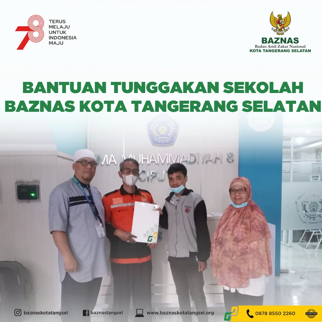 #sahabatBAZNAS dapat berkontribusi dalam membantu siswa yang tidak mampu untuk tetap meraih pendidikannya  melalui BAZNAS dengan mengakses tautan kotatangerangselatan.baznas.go.id