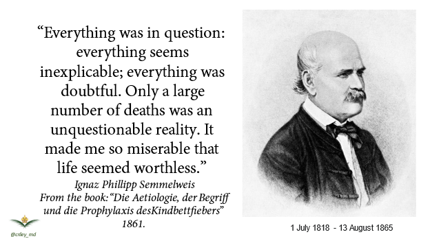 criley_md's tweet image. Ignaz Philipp Semmelweis-Hungarian physician &amp;amp; scientist, died #OTD 158 years ago.
Father of handwashing. 
Early pioneer of antiseptic procedures. 
“Saviour of mothers”.
He introduced the practice of handwashing  which reduced mortality on midwives’ wards to below 2%
1/
#healthmd