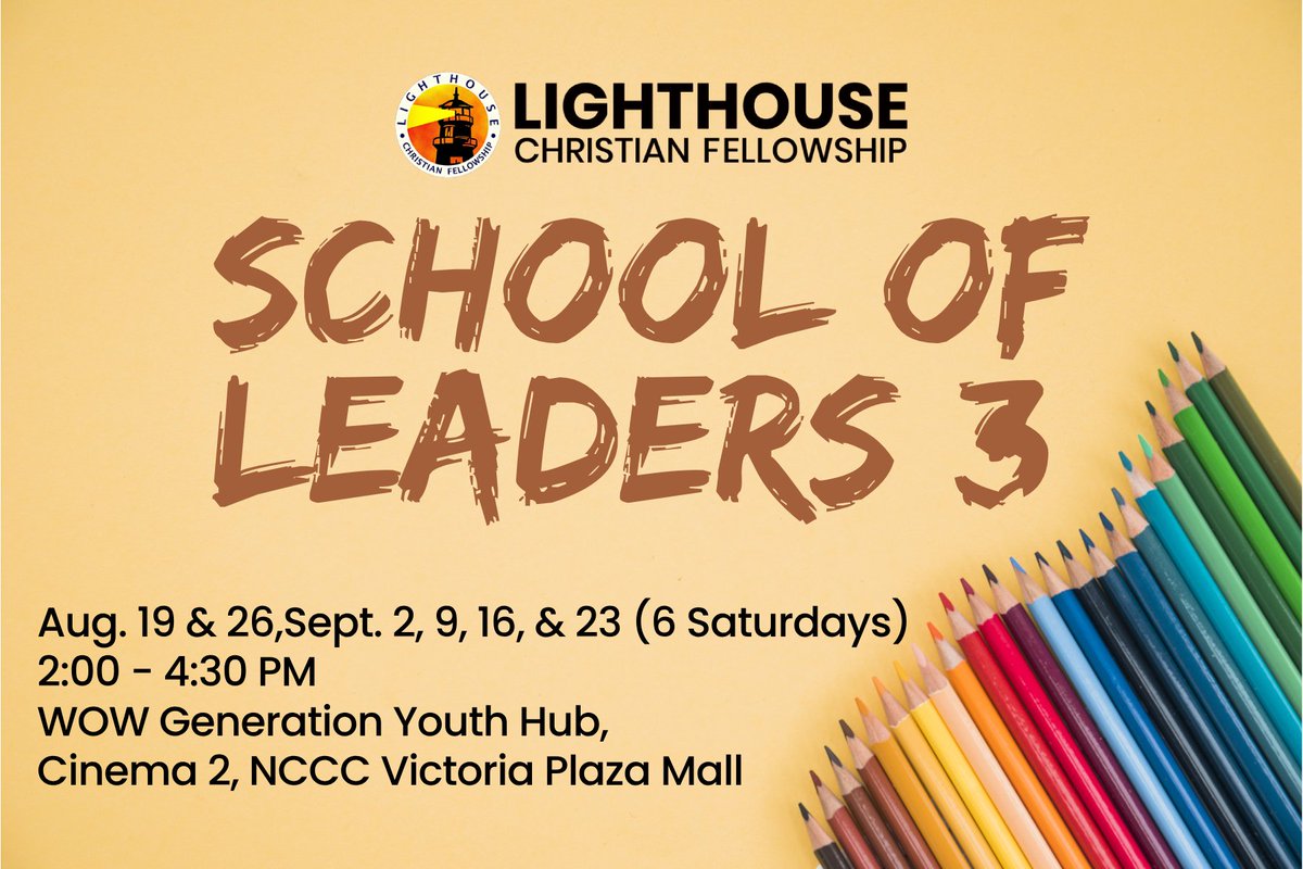 lighthousedavao's tweet photo. It’s finally here! Prepare your heart and mind to receive fresh impartation as you enroll at SCHOOL OF LEADERS 3! Ps Lathur and Ps Leah Badoy will be teaching most of the topics. The school fee is only Php 300 inclusive of the module. Ignite in your God-given purpose! 🙌#SOL3 https://t.co/S4eyMayshD