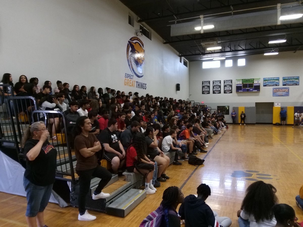 Friday's School Safety Assembly was as entertaining as it was educational. Dr. Townes, SPA's School Counselor, MC'd the event. DJ Rampage kept the music lively, as students were engaged through skits and stories about empathy and respect. #ExpectGreatThings